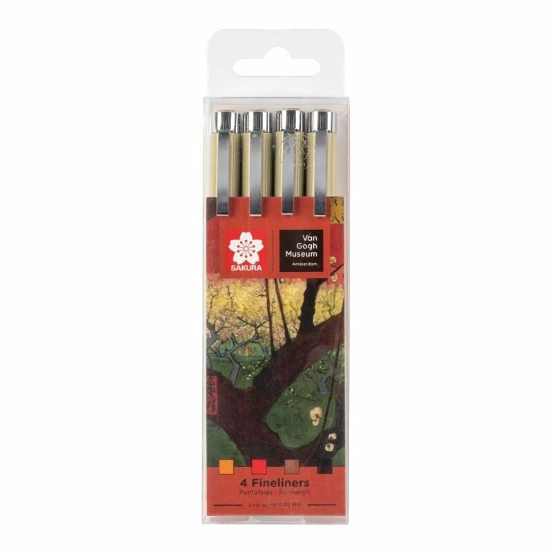 Sakura Pigma Micron Etui met 6 Fineliners en een Brush Marker