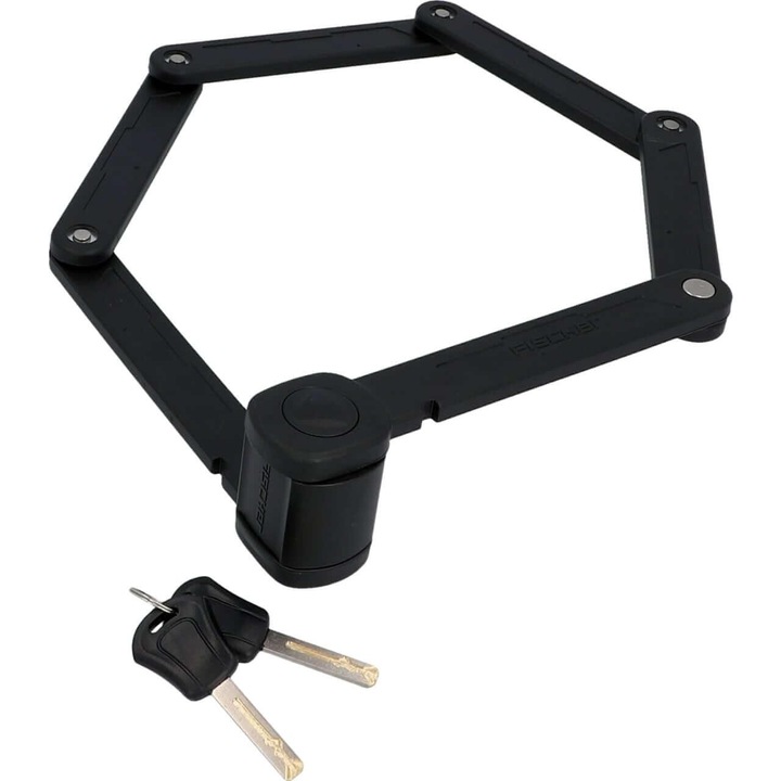 Antifurt pliabil cu suport prindere pe bicicleta, Fischer, 2 chei, 85 cm