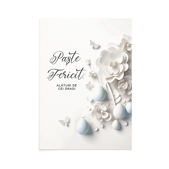 Felicitare Paste White Easter, Zizula Cards, 105 X 150 mm