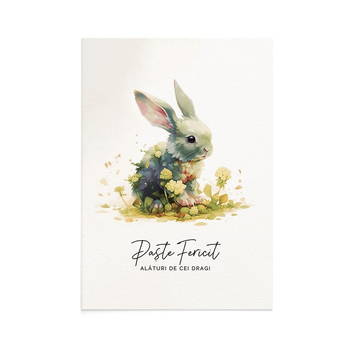 Felicitare Paste Cute Rabbit, Zizula Cards, 105 X 150 mm