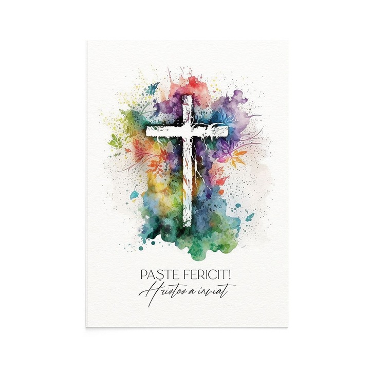 Felicitare Paste Colorful Cross, Zizula Cards, 105 X 150 mm