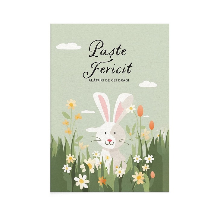 Felicitare Paste Bunny Field, Zizula Cards, 105 X 150 mm