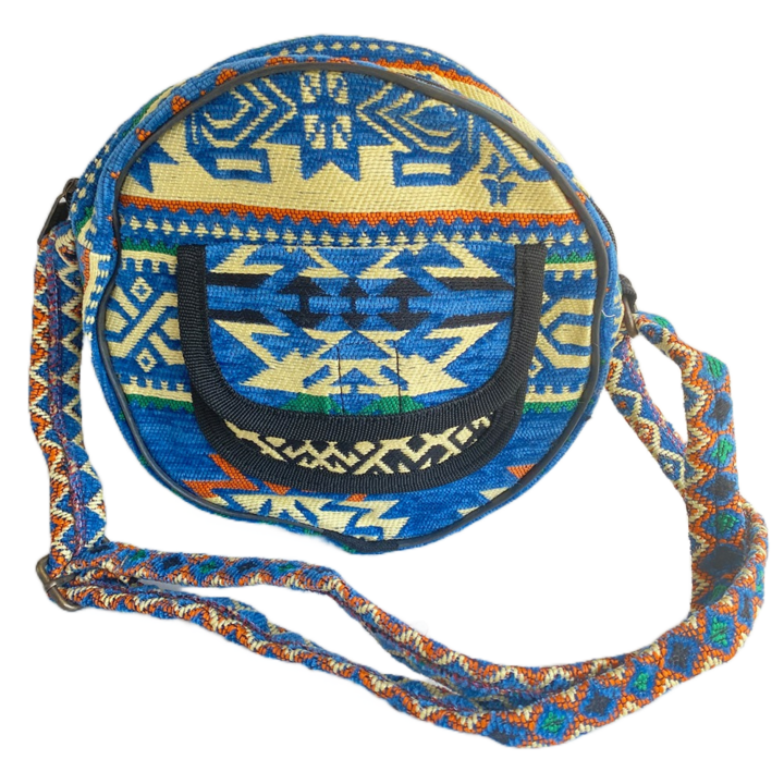 Gentuta dama rotunda, model traditional, bleuvert, 24x9 cm