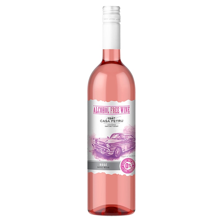 Vin rose demidulce fara alcool, Cabernet-Sauvignon&Pinot Noir, Casa Petru, 0.75 l