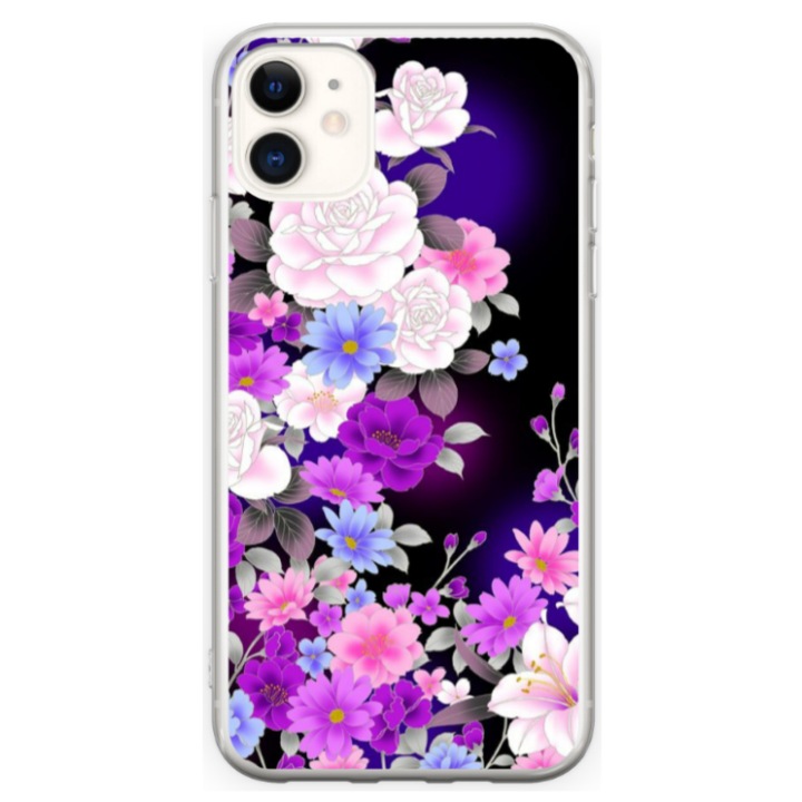 Személyre szabott HQ Print 360 fokos tok Apple iPhone 12-hez, Virágok, 3-as modell, sokszínű, S1D1M0039