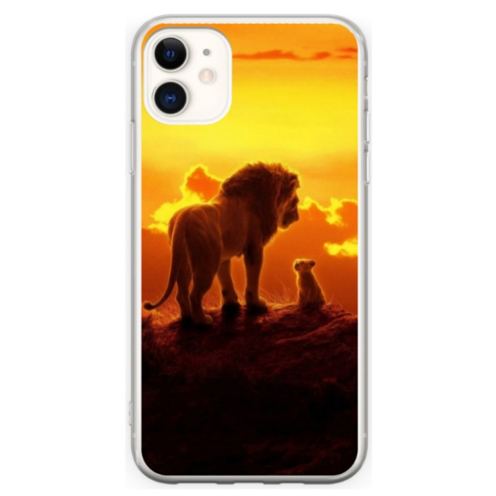 Egyedi HQPrint tok és szilikonfólia Apple iPhone 12 modellhez, Lion King #1, többszínű, S1D1M0119