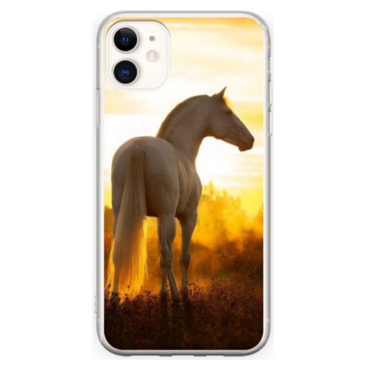 Персонализиран калъф HQPrint и силиконово фолио за Apple iPhone 11, модел Horse #2, многоцветен, S1D1M0218