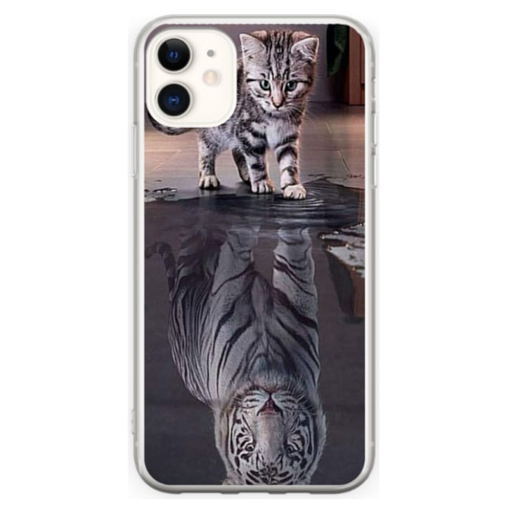 Egyedi HQ Print 360 fokos tok Apple iPhone 12-hez, Tiger modell, többszínű, S1D1M0242