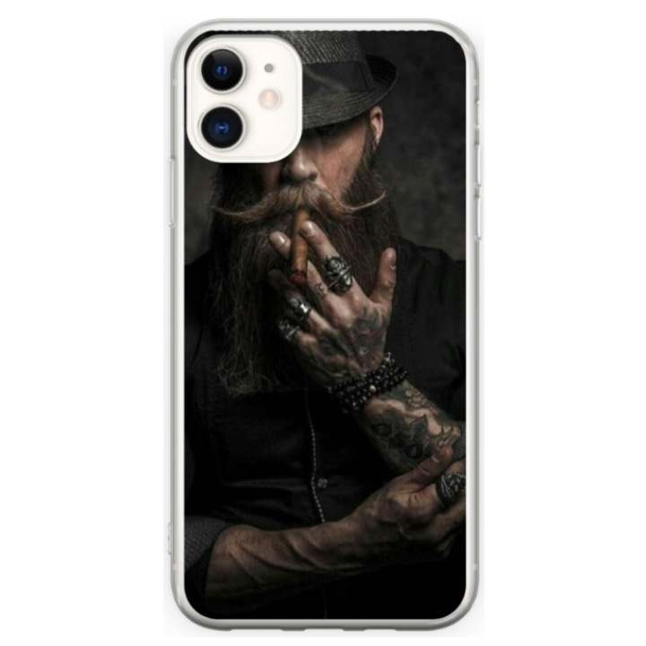 Személyre szabott HQ Print 360 fokos tok Apple iPhone 12-hez, Beard Man modell, többszínű, S1D1M0355