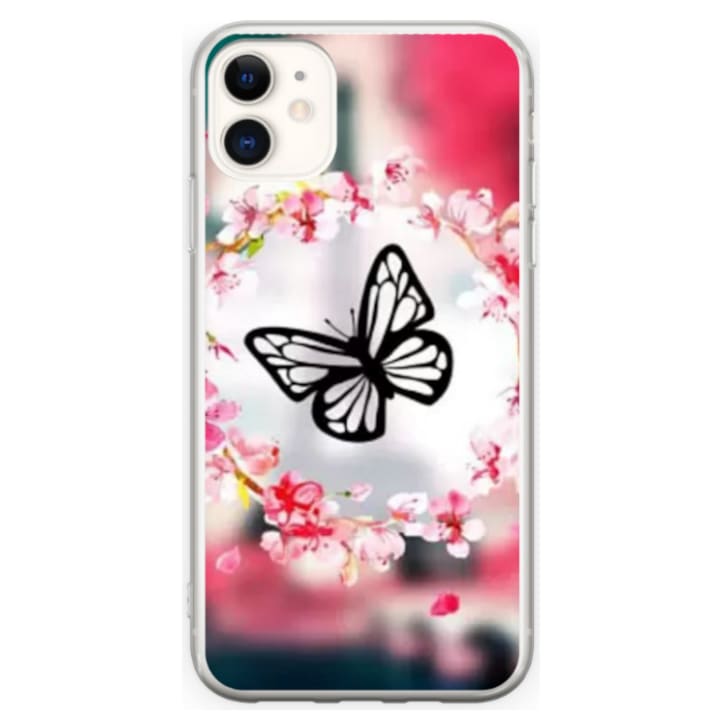 Egyedi HQ Print 360 fokos tok Apple iPhone 12-hez, Butterfly #8 modell, többszínű, S1D1M0380