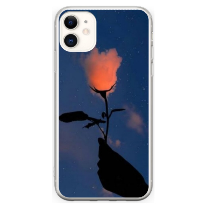 Husa personalizata HQ Print 360 de grade pentru Apple iPhone 12 Mini, model Sky Flower, multicolor, S1D1M0159