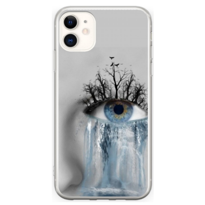 Husa personalizata HQ Print 360 de grade pentru Apple iPhone 12 Mini, model Teary Eye, multicolor, S1D1M0307