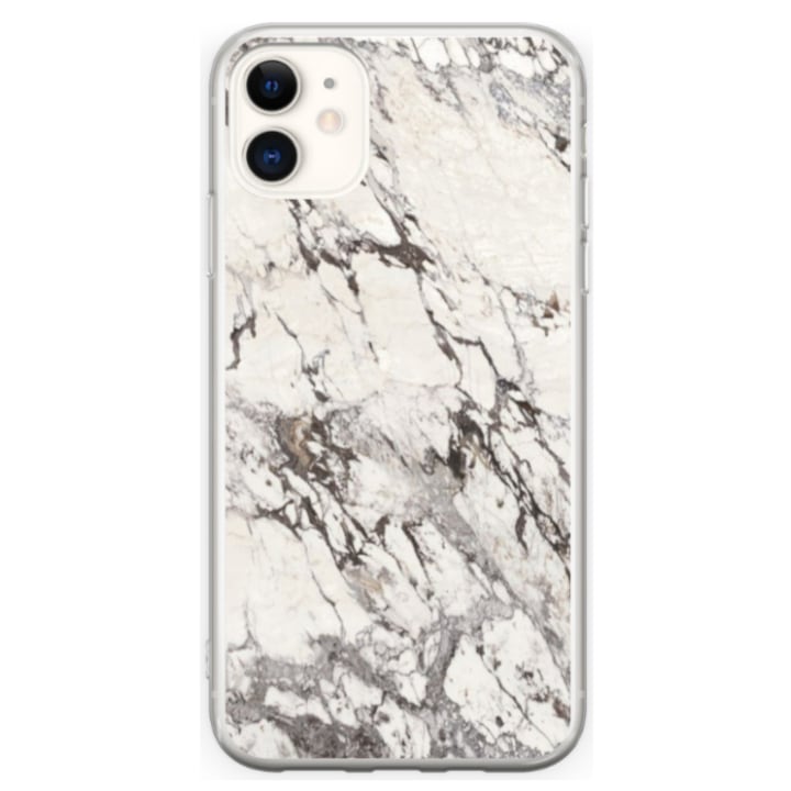 Egyedi HQ Print 360 fokos tok Apple iPhone 12-hez, fehér márvány modell, többszínű, S1D1M0325