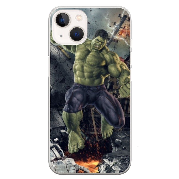 Husa personalizata Swim Case 360 de grade pentru Apple iPhone 13, model Hulk #1, multicolor, S1D1M0099