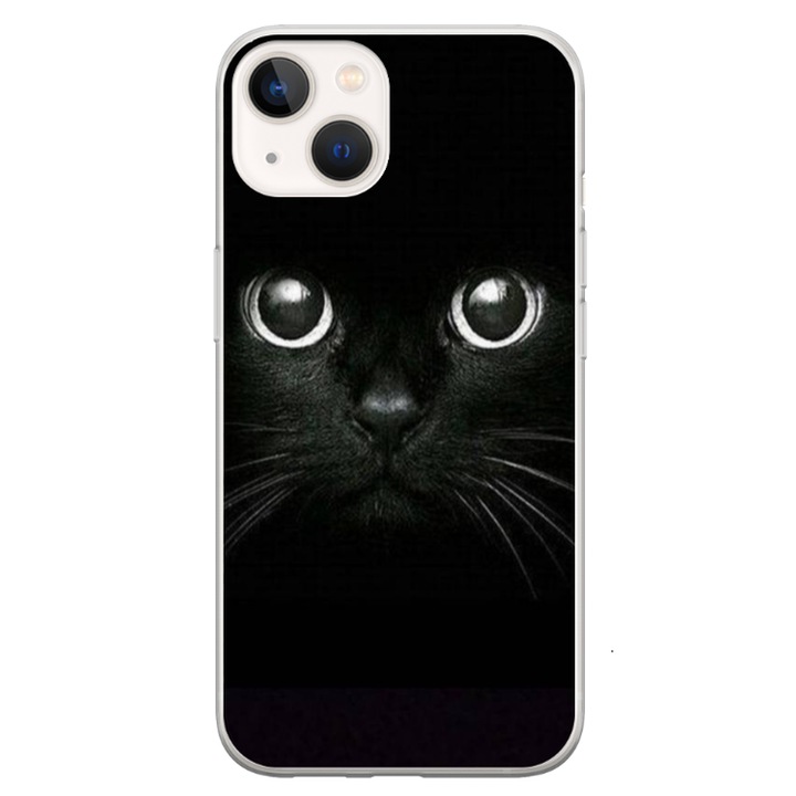 Husa personalizata Swim Case 360 de grade pentru Apple iPhone 15 Plus, model Black Cat #1, multicolor, S1D1M0015