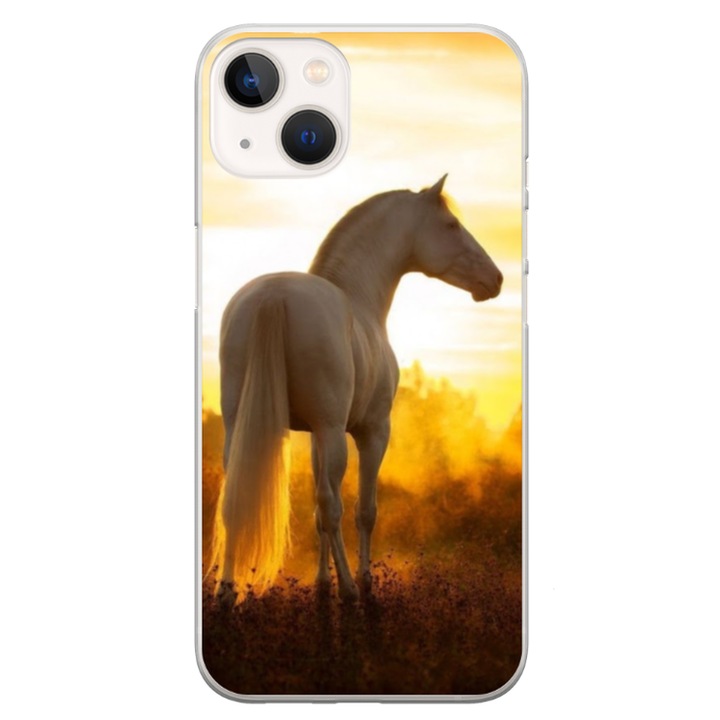 Персонализиран калъф HQPrint и силиконово фолио за Apple iPhone 14, модел Horse #2, многоцветен, S1D1M0218