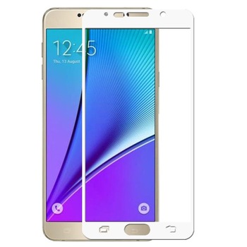 Folie de protectie sticla securizata Full Face pentru Samsung Galaxy Note 5, alb Folie de protectie sticla securizata Full Face pentru Samsung Galaxy Note 5, alb