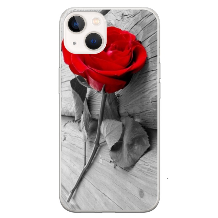 Husa personalizata HQPrint pentru Apple iPhone 13 Mini, model Rose, multicolor, S1D1M0384