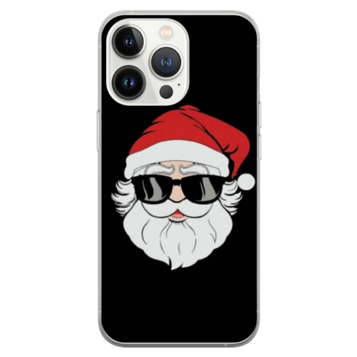 Husa personalizata HQPrint pentru Apple iPhone 14 Pro, model Cool Santa, multicolor, S1D1M0046