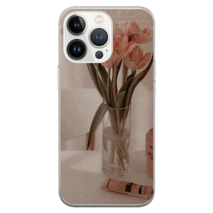 Husa personalizata HQPrint pentru Apple iPhone 13 Pro Max, model Flowers #14, multicolor, S1D1M0208
