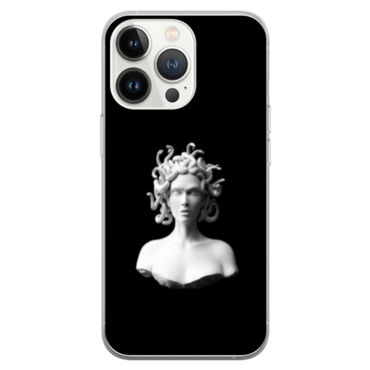 Husa personalizata HQPrint pentru Apple iPhone 14 Pro, model Medusa #1, multicolor, S1D1M0121