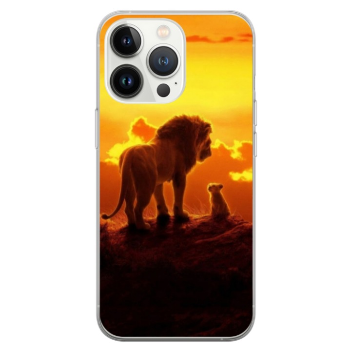 Egyedi HQPrint tok és szilikonfólia Apple iPhone 14 Pro készülékhez, Lion King #1 modell, sokszínű, S1D1M0119