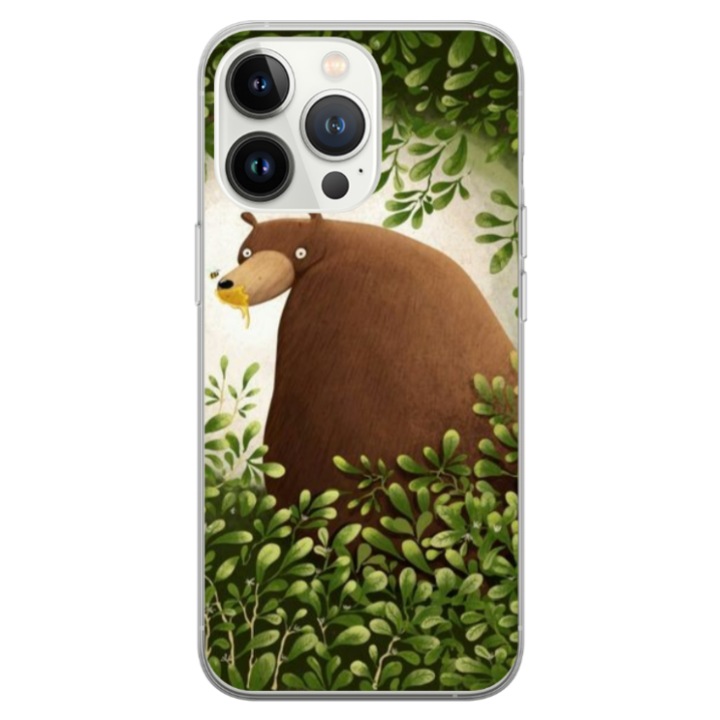Husa personalizata HQPrint pentru Apple iPhone 13 pro, model Bear, multicolor, S1D1M0312
