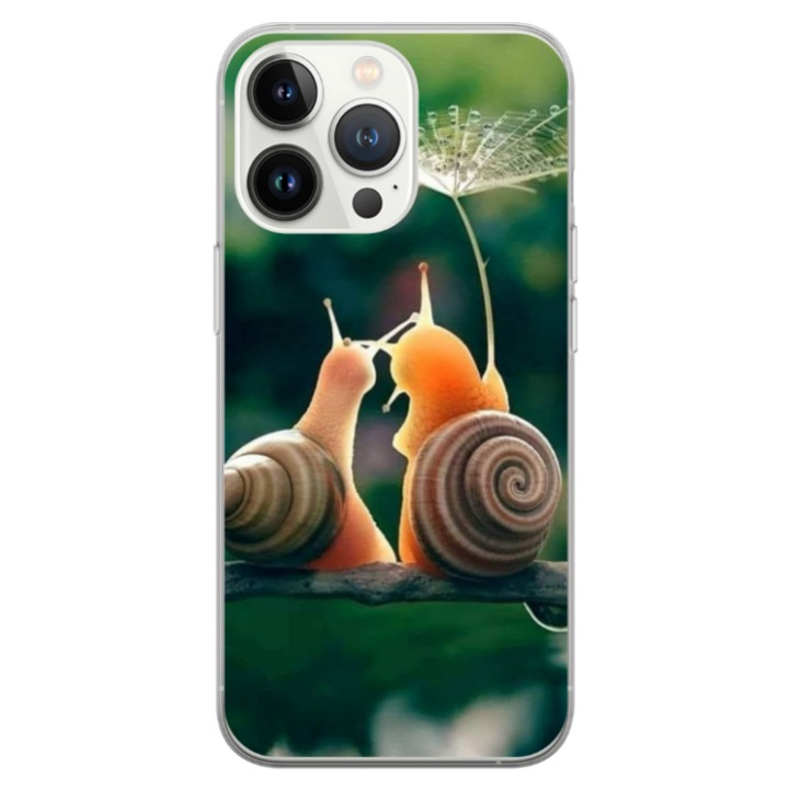 Husa personalizata HQPrint pentru Apple iPhone 13 Pro Max, model Snail, multicolor, S1D1M0231