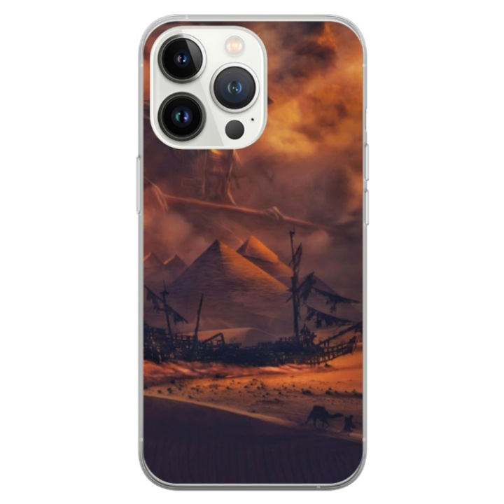 Husa personalizata HQPrint pentru Apple iPhone 13 pro, model Anubis, multicolor, S1D1M0281