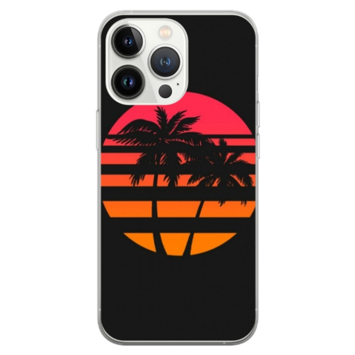Husa personalizata HQPrint pentru Apple iPhone 14 Pro Max, model Beach View #3, multicolor, S1D1M0337