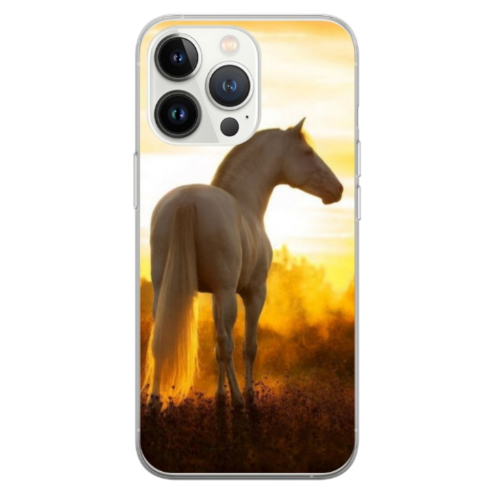 Персонализиран калъф HQPrint и силиконово фолио за Apple iPhone 13 Pro Max, модел Horse #2, многоцветен, S1D1M0218