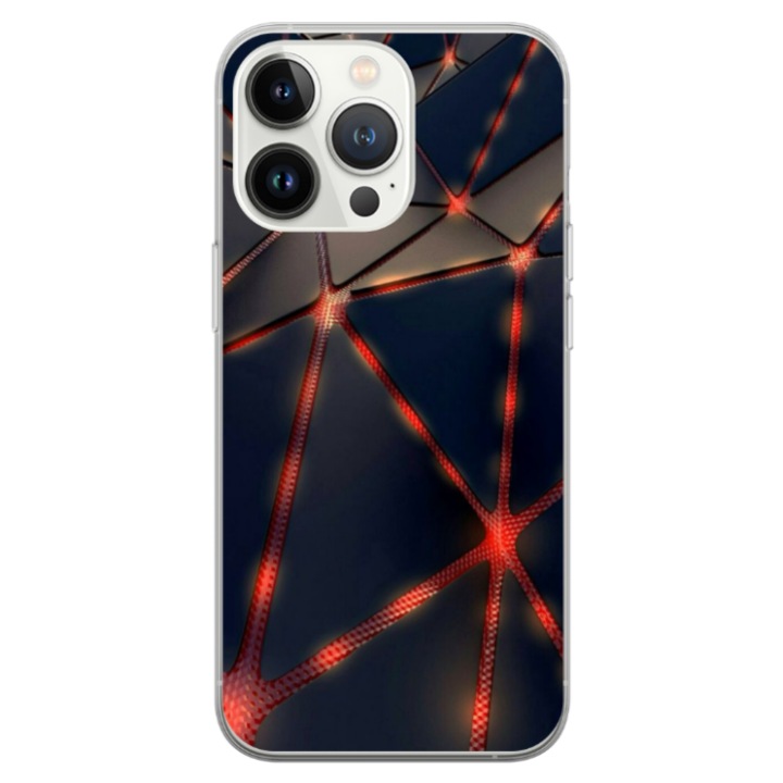 Husa personalizata HQPrint pentru Apple iPhone 13 pro, model Lava Triangles, multicolor, S1D1M0367