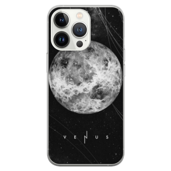 Husa personalizata HQPrint pentru Apple iPhone 14 Pro Max, model Moon, multicolor, S1D1M0212