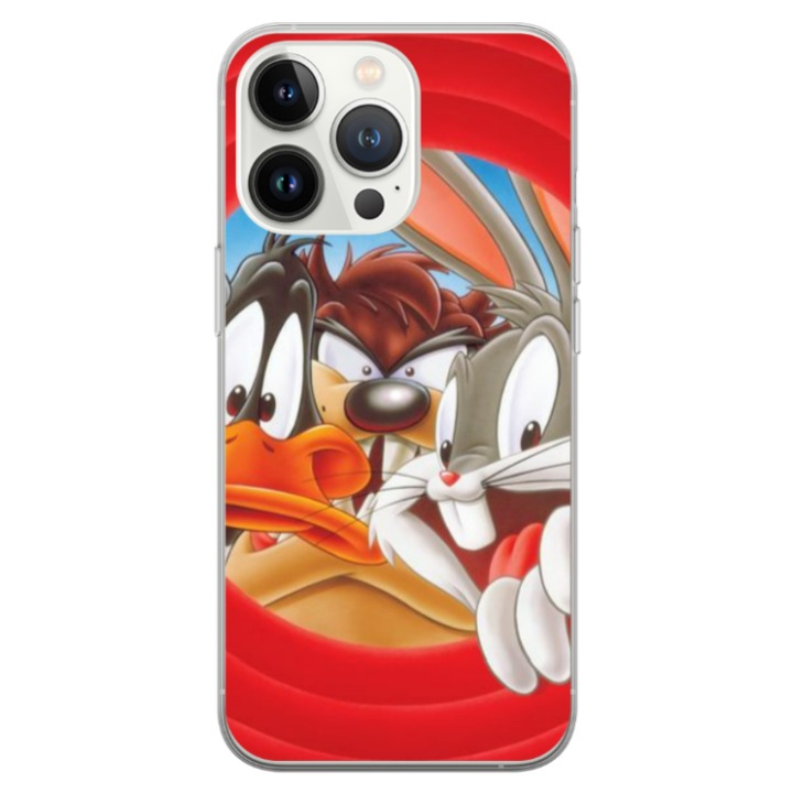 Husa personalizata HQPrint pentru Apple iPhone 14 Pro Max, model Looney Tunes #2, multicolor, S1D1M0227