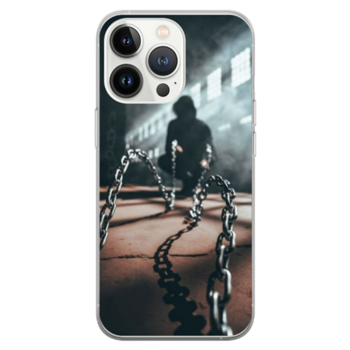 Husa personalizata HQPrint pentru Apple iPhone 13 pro, model Chain Man, multicolor, S1D1M0296