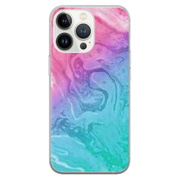 Husa personalizata HQPrint pentru Apple iPhone 14 Pro, model Colorful Mess, multicolor, S1D1M0374