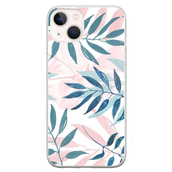 Персонализиран калъф за плуване 360 градуса за Apple iPhone 15 Plus, Leaf Design модел #1, многоцветен, S1D1M0044
