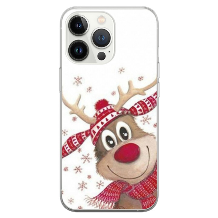 Husa personalizata HQPrint pentru Apple iPhone 14 Pro Max, model Reindeer #3, multicolor, S1D1M0053