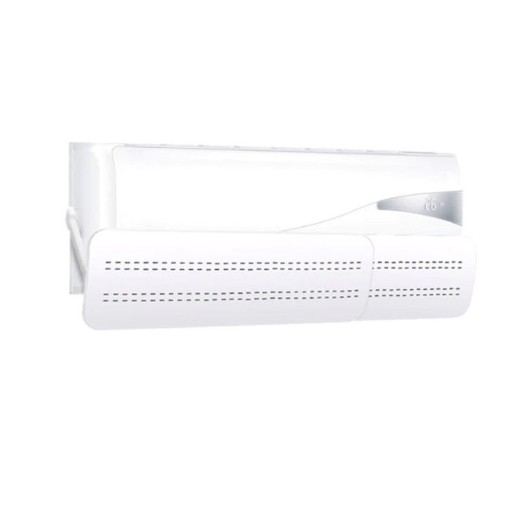 Deflektor Isobel klímához, Állítható 50-90 cm, Átirányítja a levegőt, Közvetlen rögzítés, Fehér