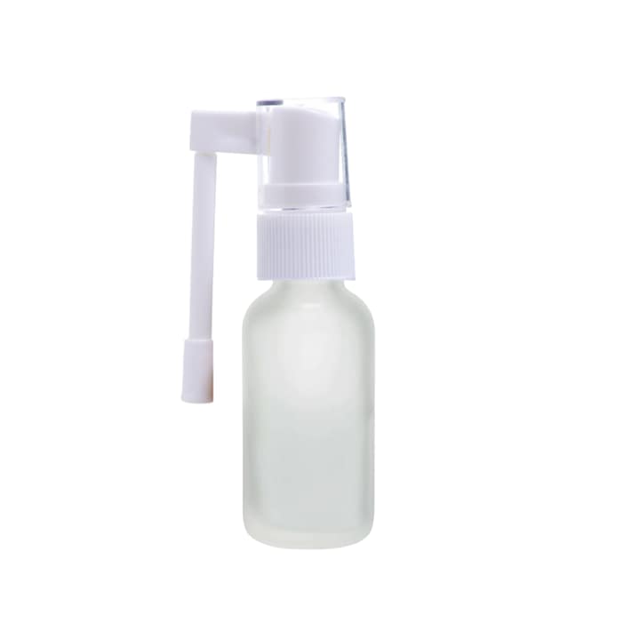 Vastag üvegtartály illóolajokhoz permetező mechanizmussal a nyakra 20 ml, matt fehér