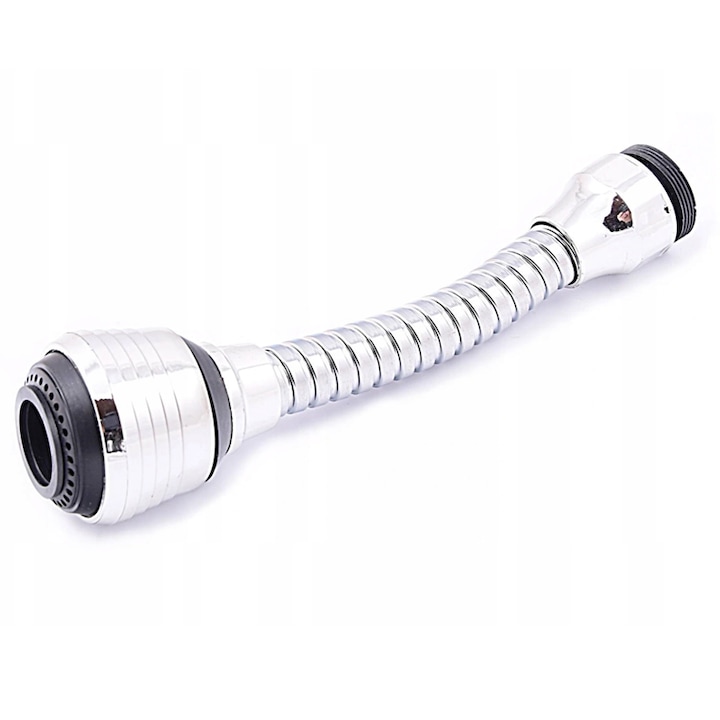 Адаптер за всеки кран, с 2 функции, 360 градуса, универсален, гъвкав, инокс, 14.5см