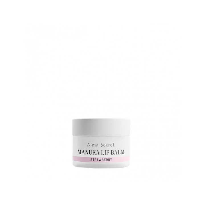 Balsam de buze reparator cu aroma de capsuni, Alma Secret, Manuka Lip Balm, 10 ml