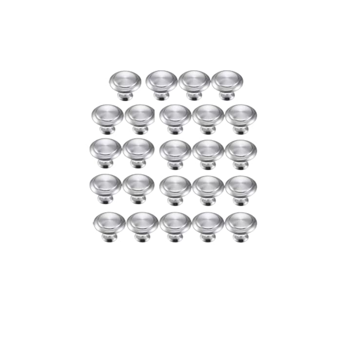 Дръжки за шкафове и чекмеджета Shanhaikx, Неръждаема стомана, 30 x 23 мм, Сребристи, Комплект от 25
