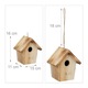 Casuta decorativa din lemn pentru pasari, Relaxdays, balcon sau terasa, 16 x 15 x 11 cm, culoare naturala