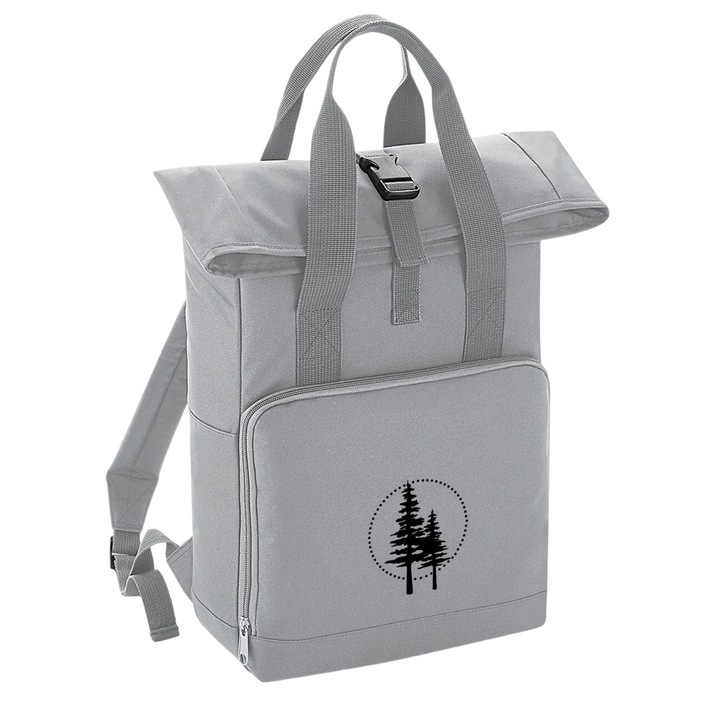 Rucsac roll-top, Empath, poliester reciclat, buzunar exterior compartimentat, buzunar interior, 28 x 38 x 12 cm, 14 l, gri