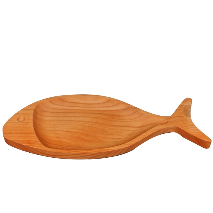 Platou din Lemn, Model Peste, 35x13 cm