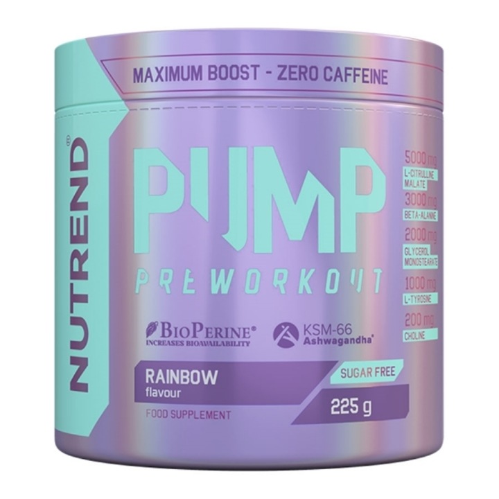 Pudra energizanta, Nutrend Pump Pre Workout Rainbow 225 g