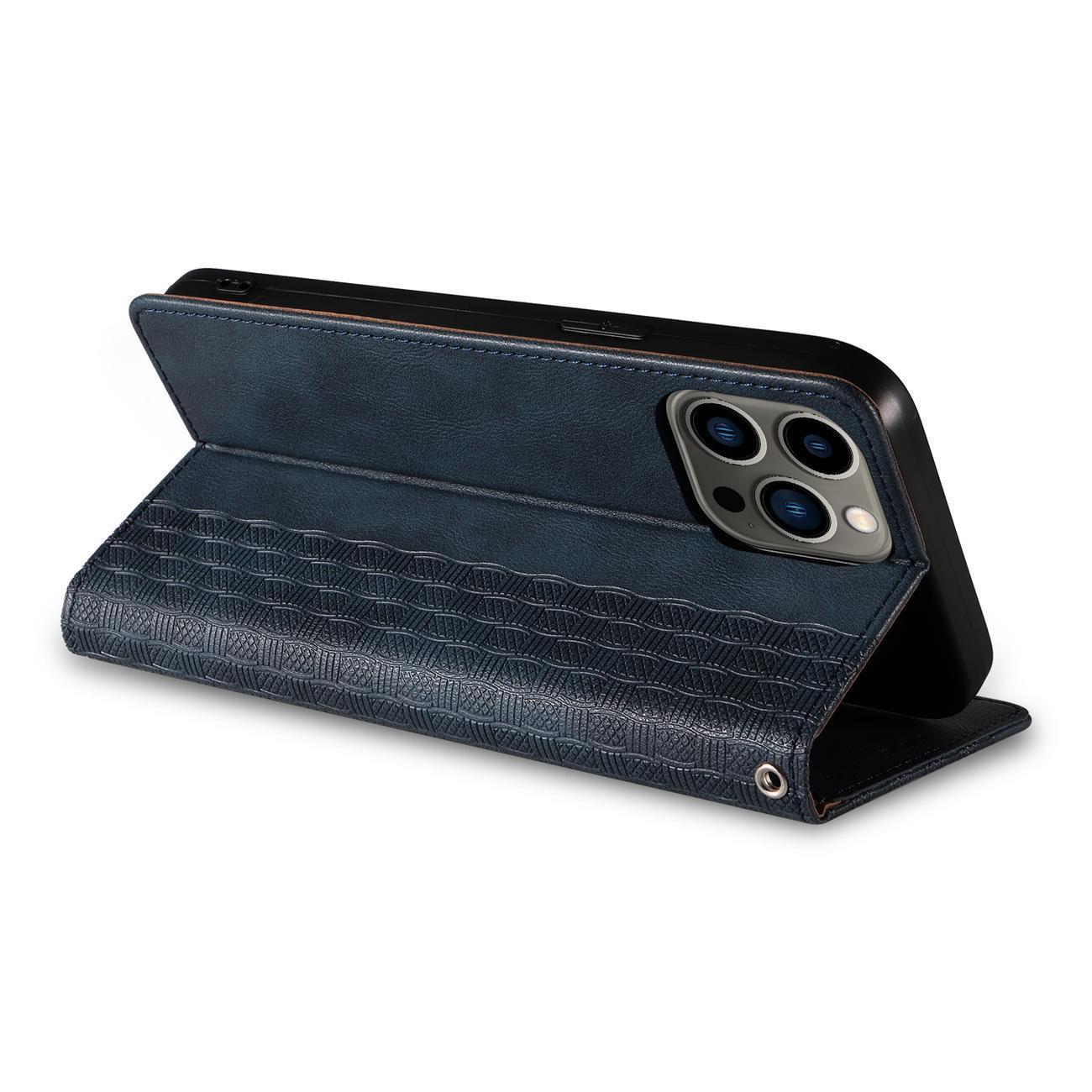 Husa Magnet Strap Stand compatibila cu Samsung Galaxy S23 Ultra Blue