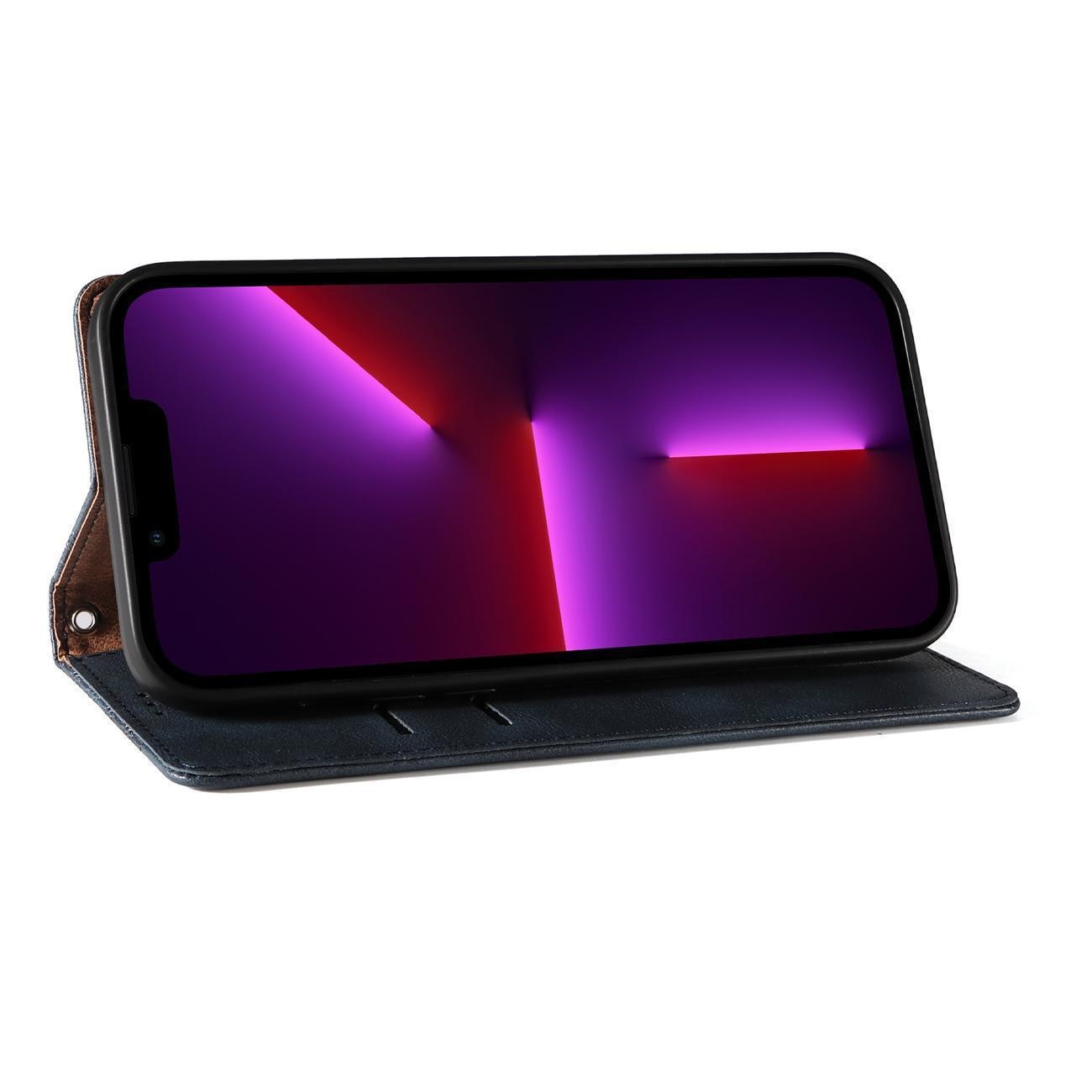 Husa Magnet Strap Stand compatibila cu Samsung Galaxy S23 Ultra Blue