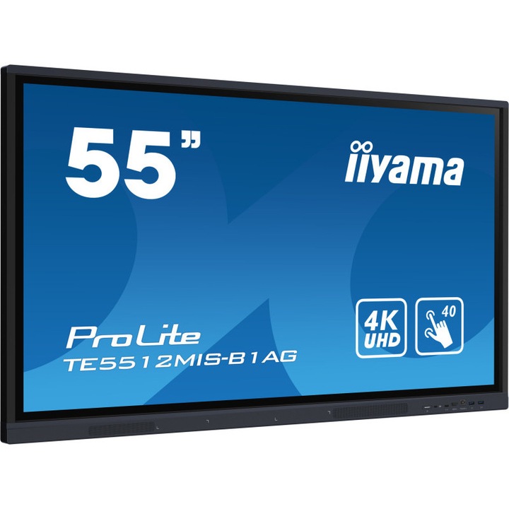 Monitor, Iiyama, IPS LED, 4K/VGA HDMI, USB-C WiFi/iiware, Android11, ScreenSharePro, 55"